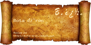 Bota Áron névjegykártya