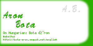 aron bota business card